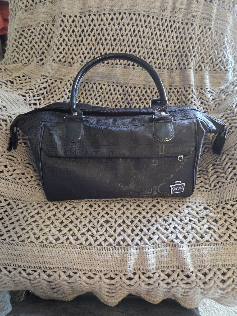 Caboodles Black Toiletry Case with Silver Logo Plaque